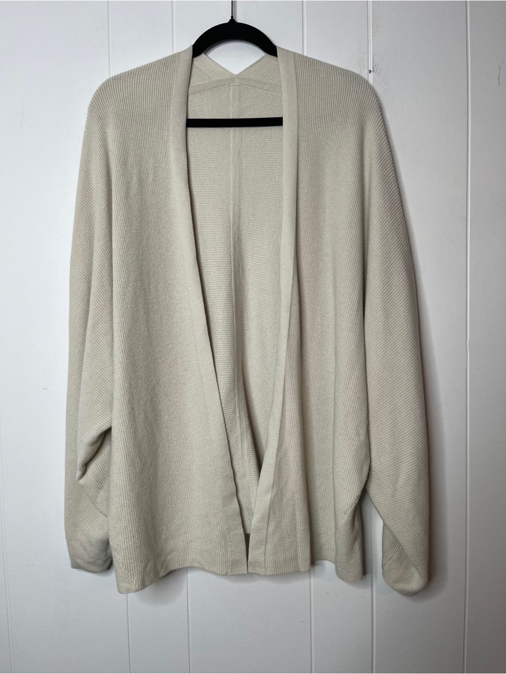 Lululemon Boxy Cotton-Blend Knit Wrap Open Front Sweater Size L Style W3GN3S